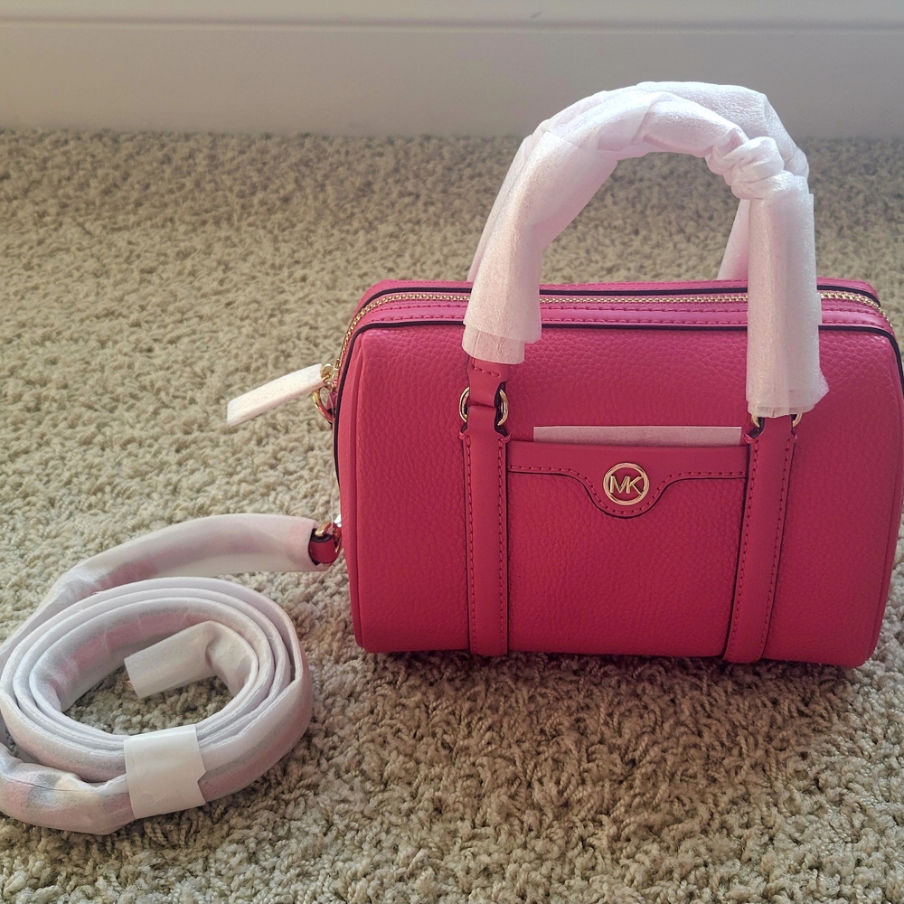 Michael Kors Pink Satchel with Gold Accents